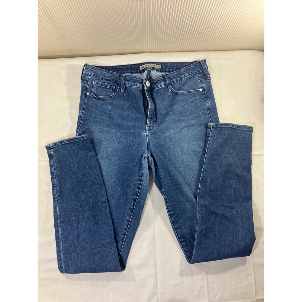 Athleta Women's Jeans Size 14 T Blue Denim Stretch Slim Fit Casual Pants‎